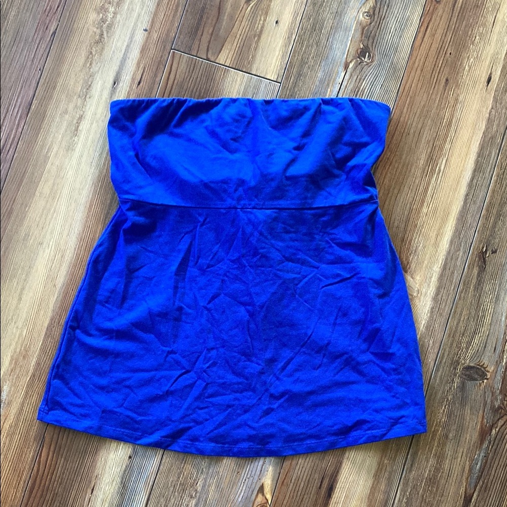 Elegant Blue Strapless shirt